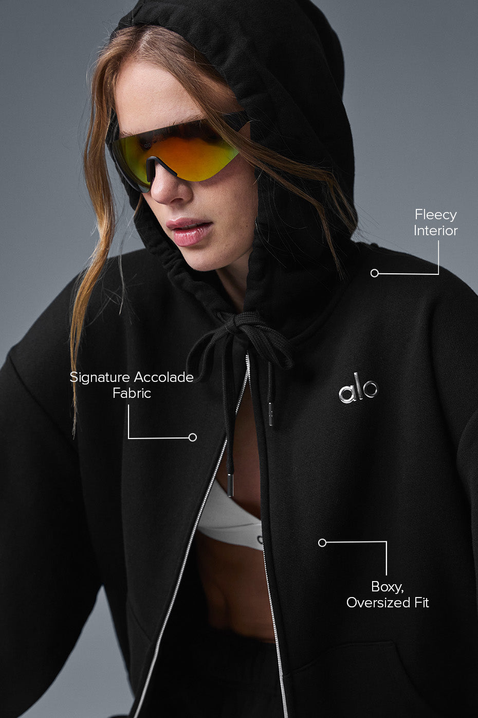 Hoodie À Capuche Accolade Zippée